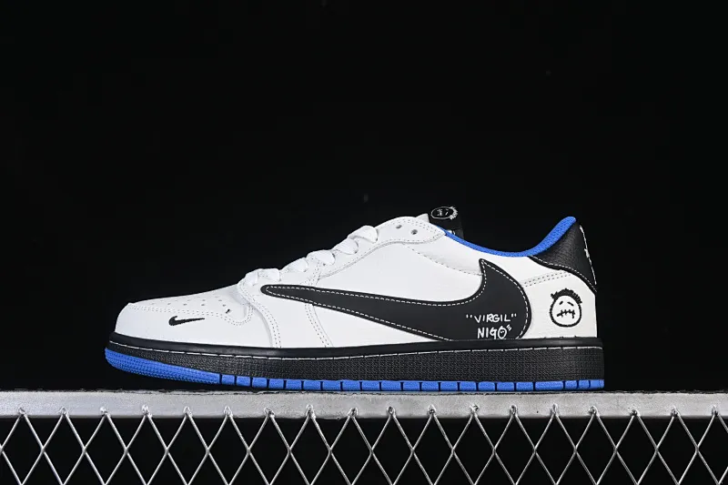 All categories Air Jordan Jordan series basketball shoes Air Jordan 1 Low High-end customized low-top sneakers Travis Scott x Fragment Design x Air Jordan 1 Low OG SP AJ1 Joe 1 joint blue bottom ghost face low-top cultural casual sneakers DZ5899-027